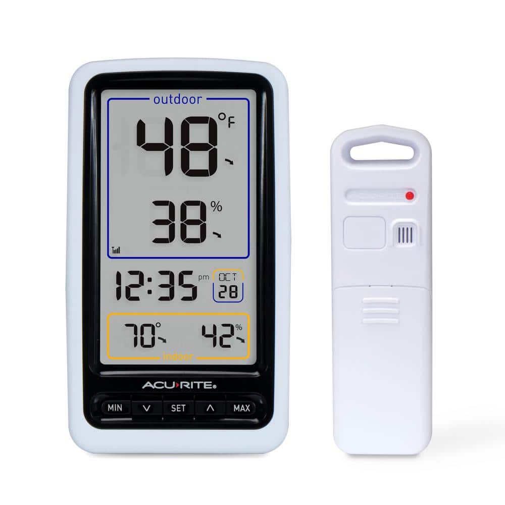 Indoor/Outdoor Wireless Thermometer with Humidity and Clock