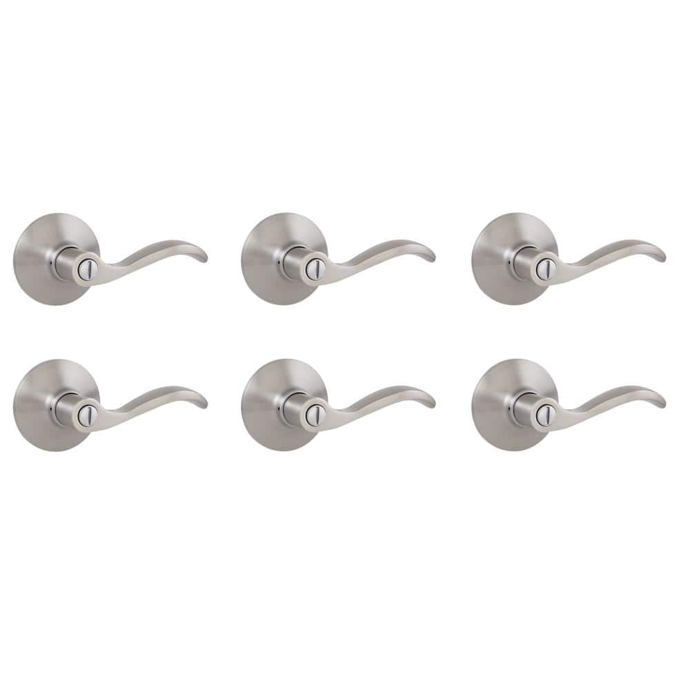 Naples Satin Nickel Bed and Bath Door Handle Contractor Pack