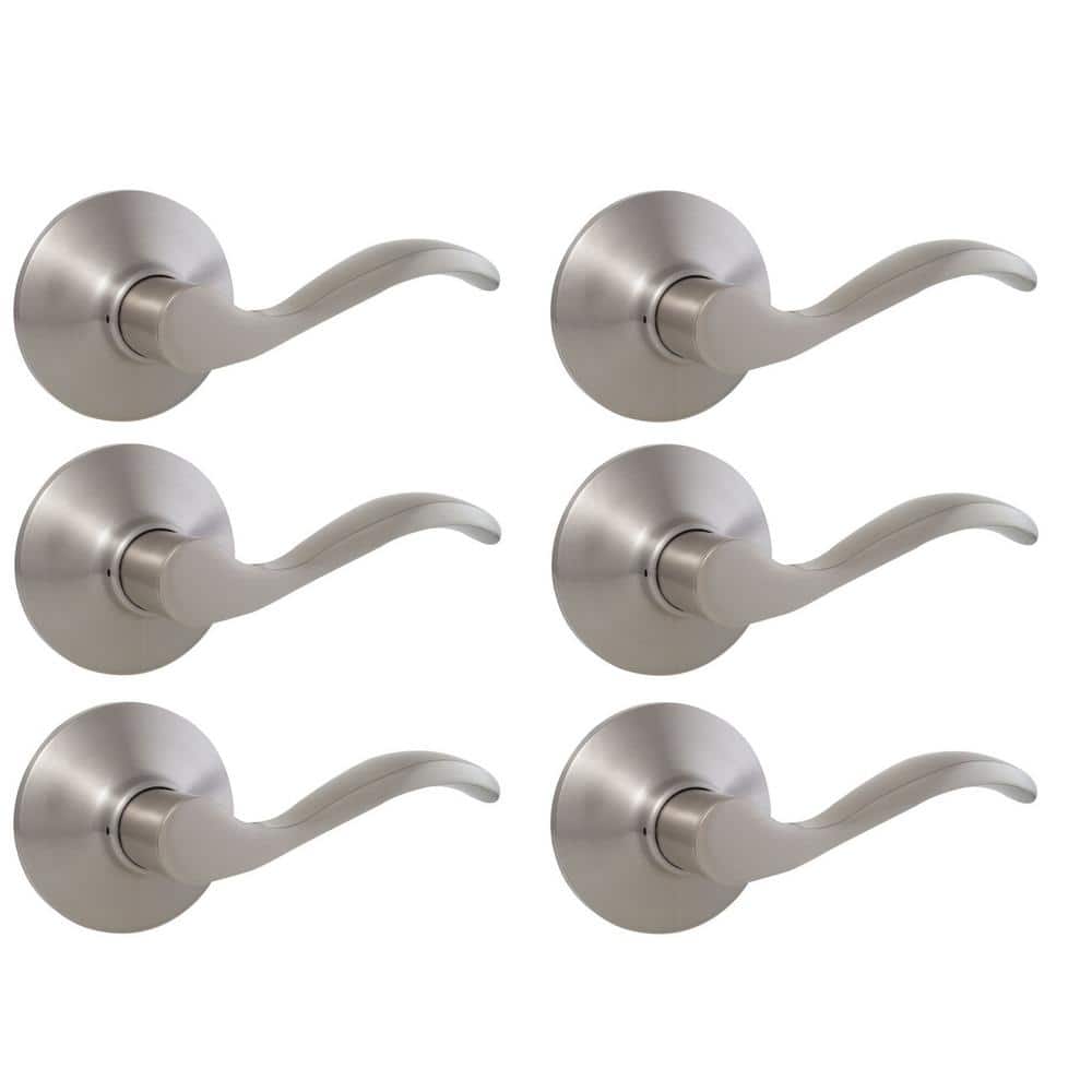 Naples Satin Nickel Hall and Closet Door Handle Contractor Pack