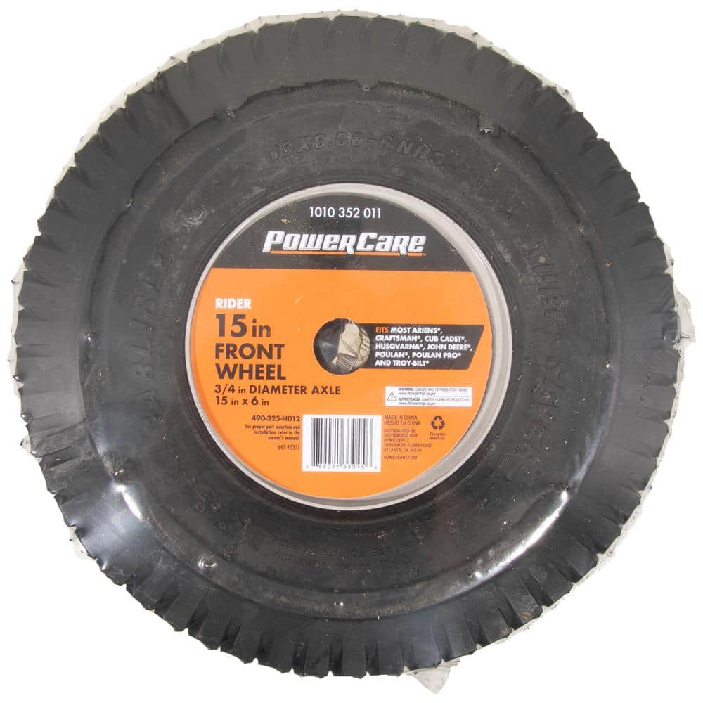 Universal 15 in. x 6 in. Front Wheel Assembly for Lawn Tractors and Zero Turn Mowers