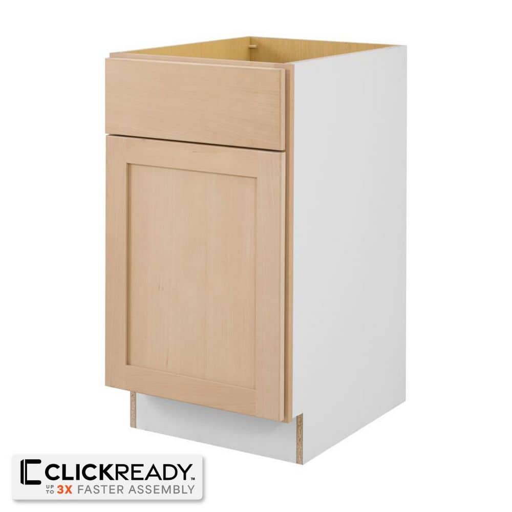 18 in. W x 24 in. D x 34.5 in. H Ready to Assemble Base Kitchen Cabinet in Unfinished with CLICKREADY Technology