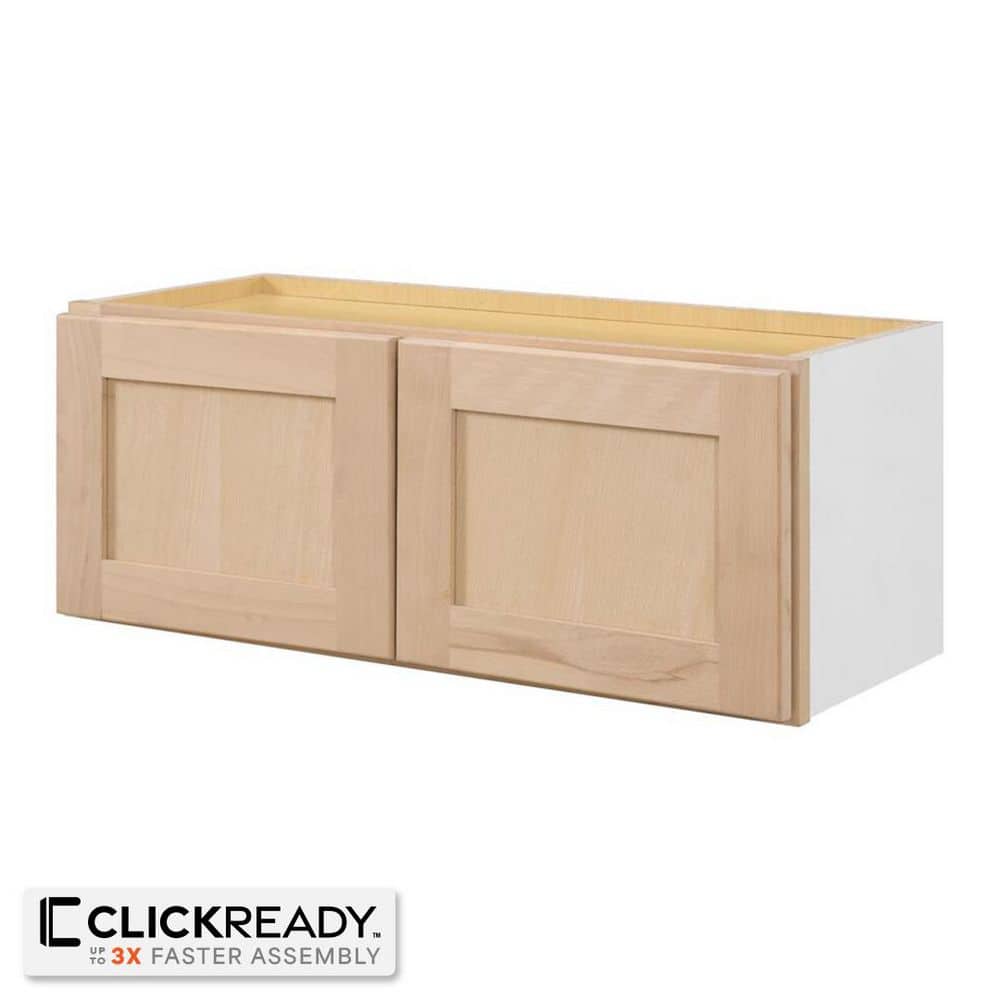 30 in. W x 12 in. D x 12 in. H Ready to Assemble Wall Bridge Kitchen Cabinet in Unfinished with CLICKREADY Technology