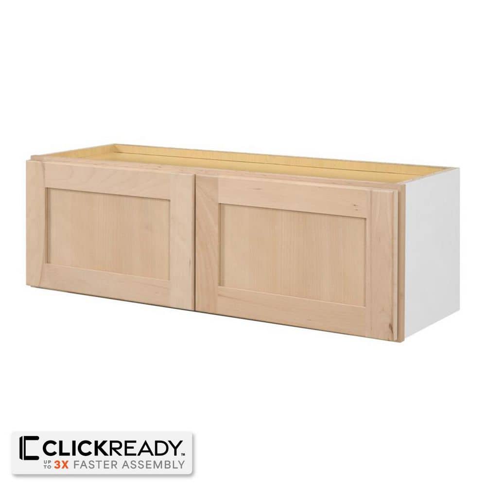 36 in. W x 12 in. D x 12 in. H Ready to Assemble Wall Bridge Kitchen Cabinet in Unfinished with CLICKREADY Technology